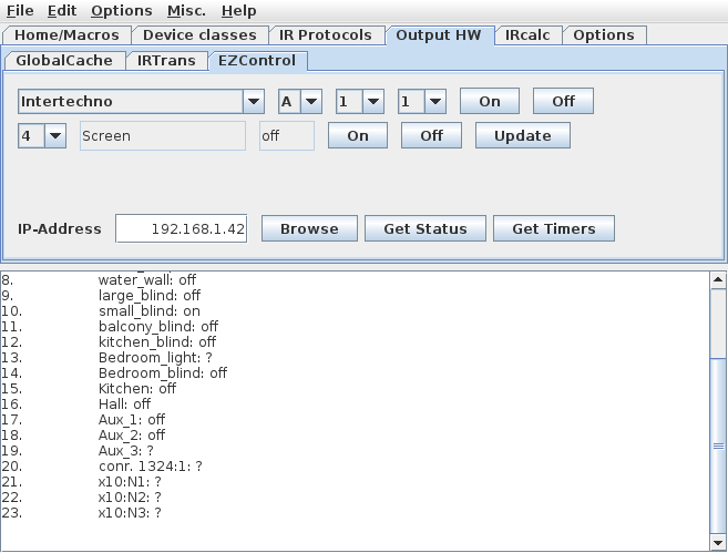 Harctoolbox Output HW pane